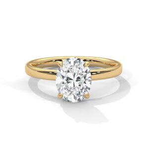 Round Solitaire Engagement Ring with Classic Four-Prong Setting in Yellow Gold