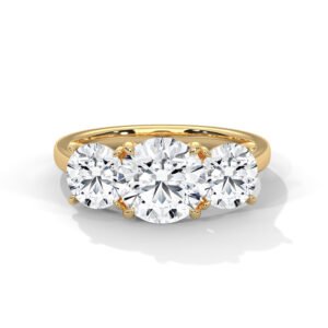Three-Stone Marquise Diamond Engagement Ring in Rose Gold