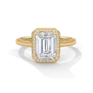 Emerald Halo Rose Gold Ring