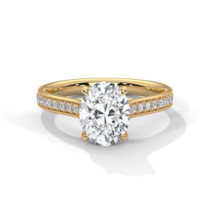 Oval Brilliant Rose Gold Pavé Ring
