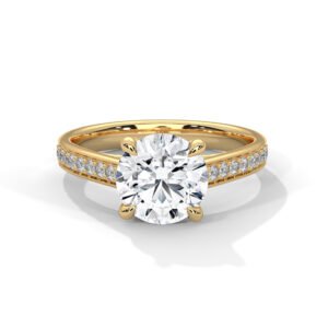 Rose Gold Solitaire Engagement Ring with Hidden Diamond Detail