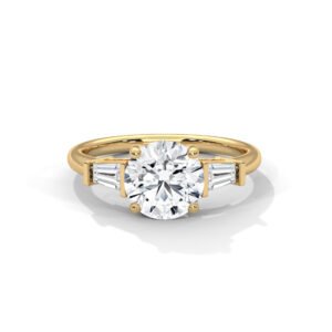 Three-Stone Marquise Diamond Engagement Ring in Rose Gold