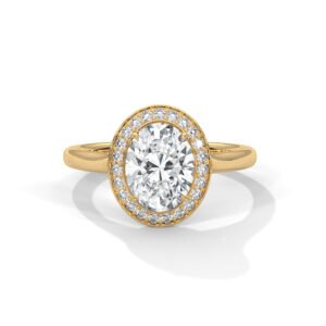 Hidden Halo Oval Diamond Engagement Ring in Rose Gold