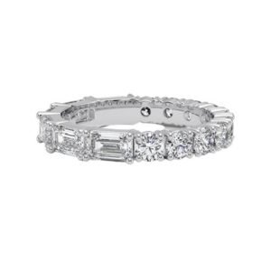 Luxe Emerald-Cut and Round Diamond Eternity Band