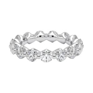 Bold Oval Diamond Eternity Band in Yellow Gold