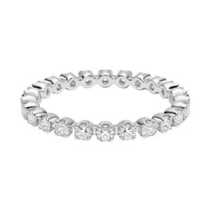 Petite Shared Prong Diamond Eternity Band in Yellow Gold